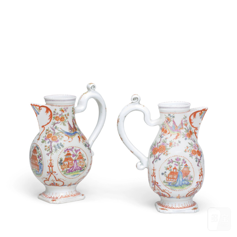 A rare pair of Du Paquier cruet jugs, circa 1725-30 - 图6